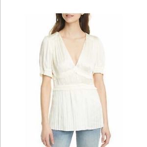 Polo Ralph Lauren Joclyn Pleat Satin Blouse Top